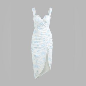 New with original tags white and light blue dress